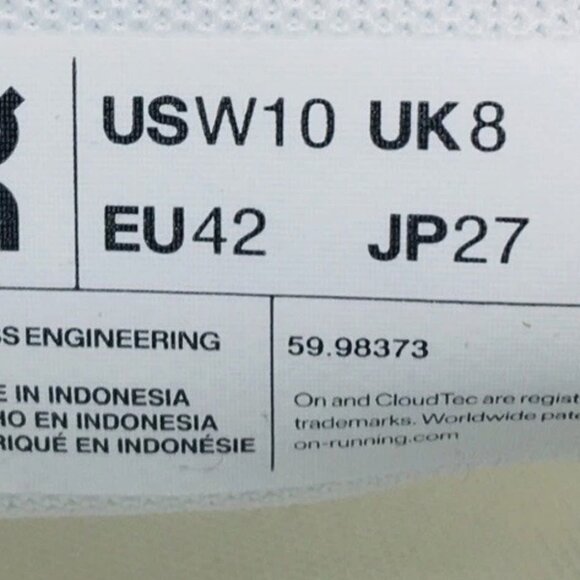 On Cloud 5 Men's Undyed White / White Running Shoes Size: 9.5, 10 and 10.5 - Picture 15 of 16